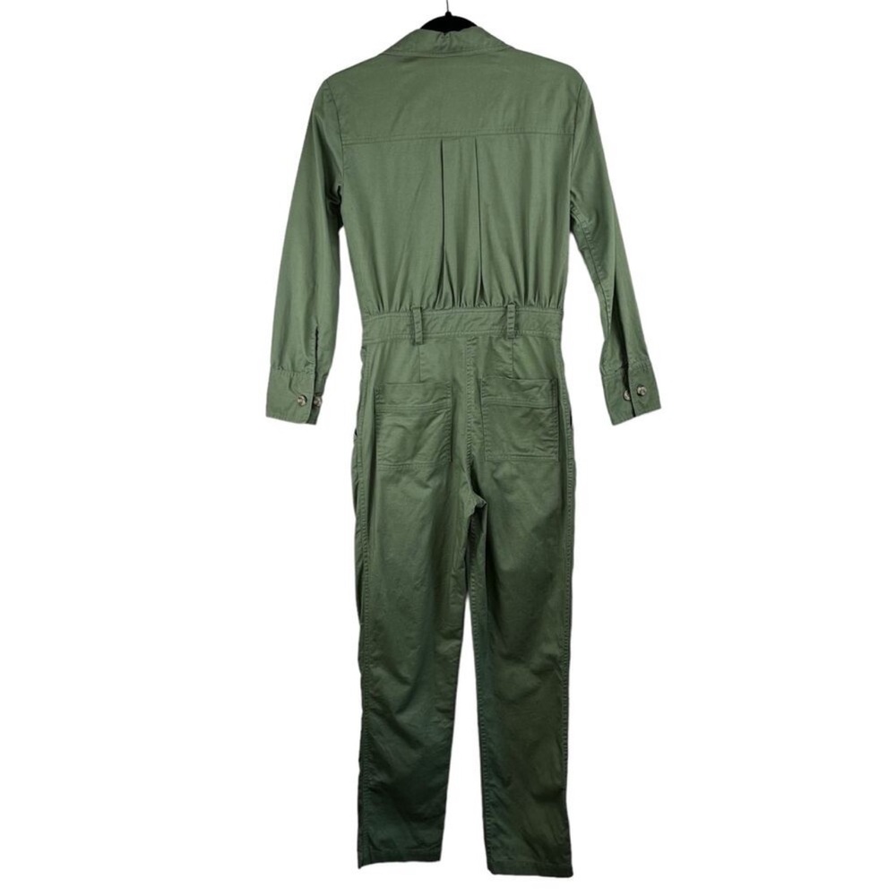 Tularosa Green Long Sleeve Zip Front Collared Utilitarian Jumpsuit XS/Small - Picture 3 of 12